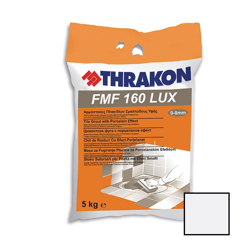 Αρμόστοκος πορσελάνινης υφής LUX Nο601 Λευκό THRAKON 5kg
