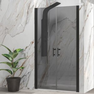 Καμπίνα από τοίχο σε τοίχο με fume κρύσταλλο S 28 ALTO SALLON Black KARAG 115x200cm