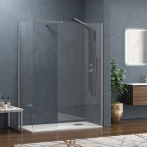 Σταθερά διαχωριστικά ντουζιέρας με διάφανο κρύσταλλο WALKIN 2 Cromo KARAG 100x200cm
